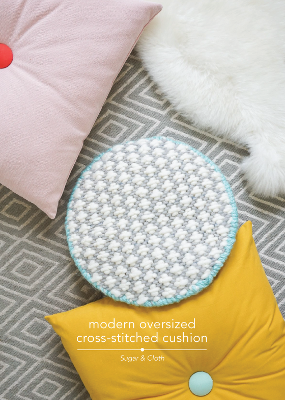 modern-oversized-cross-stitched-cushion-Sugar-&-Cloth-Design-Crush