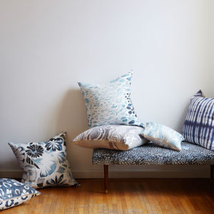 Enter to win one of Rebecca Atwood's Marble Stripe pillows in gray-lilac!