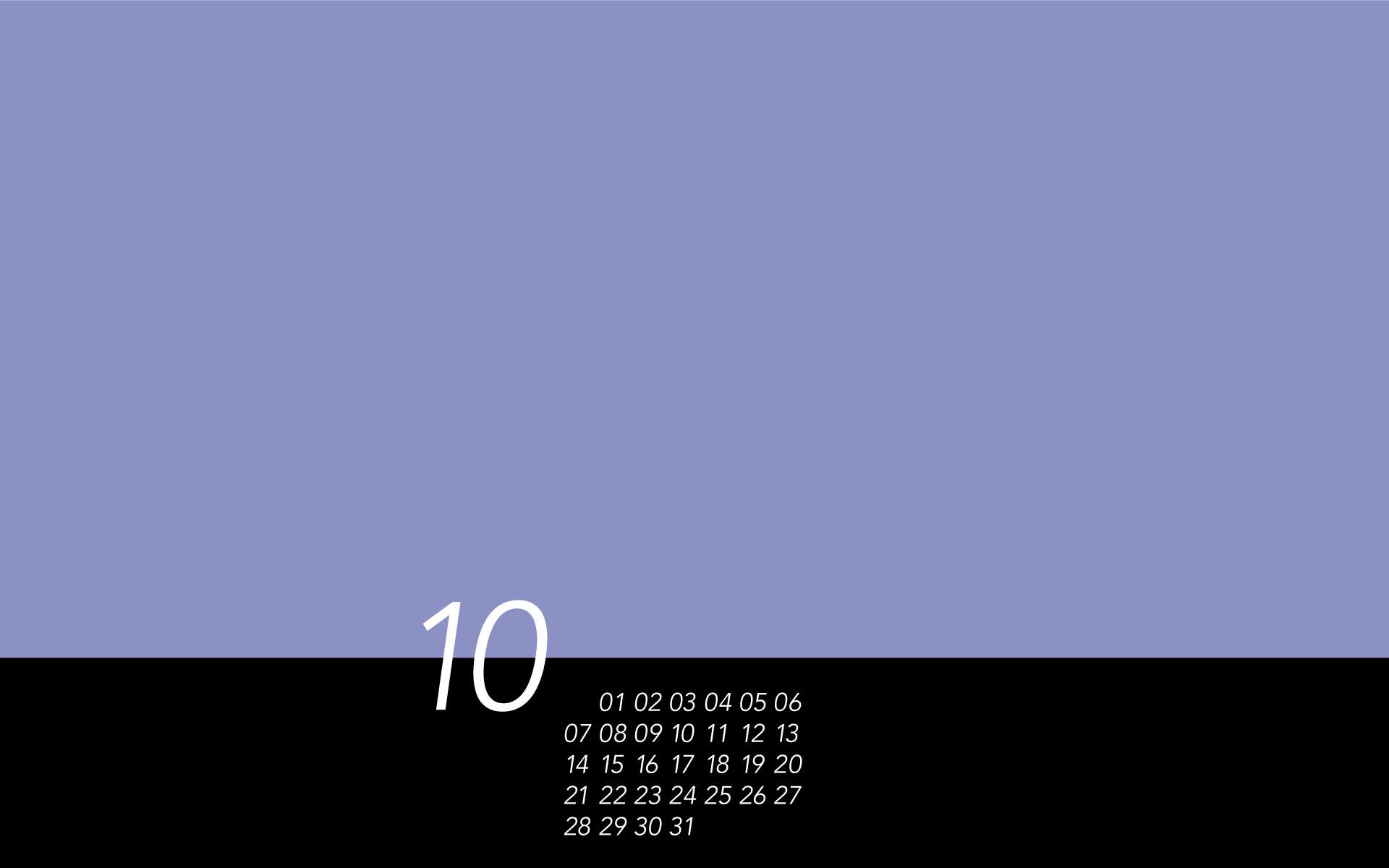 October 2018 Desktop Calendar Download